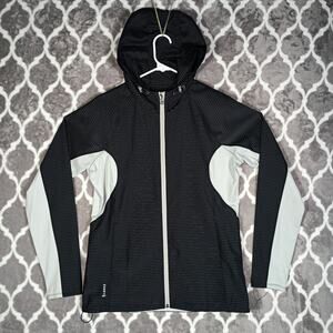 Nancy Lopez Golf Jacket Women Medium Black Hooded Lightweight Performance